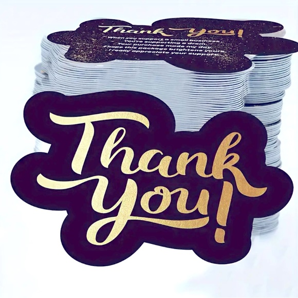 50 Black Cutout Thank You Cards - Picture 1 of 3